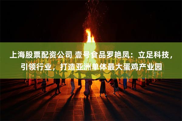 上海股票配资公司 壹号食品罗艳凤：立足科技，引领行业，打造亚洲单体最大蛋鸡产业园