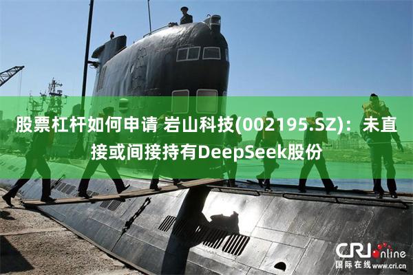 股票杠杆如何申请 岩山科技(002195.SZ)：未直接或间接持有DeepSeek股份
