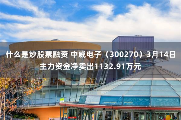 什么是炒股票融资 中威电子（300270）3月14日主力资金净卖出1132.91万元