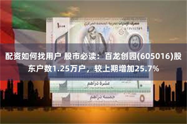 配资如何找用户 股市必读：百龙创园(605016)股东户数1.25万户，较上期增加25.7%