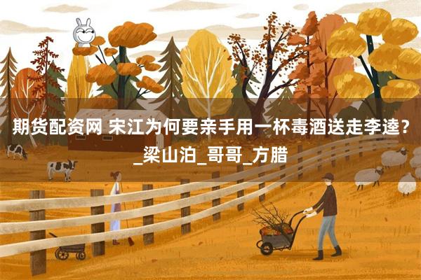 期货配资网 宋江为何要亲手用一杯毒酒送走李逵？_梁山泊_哥哥_方腊