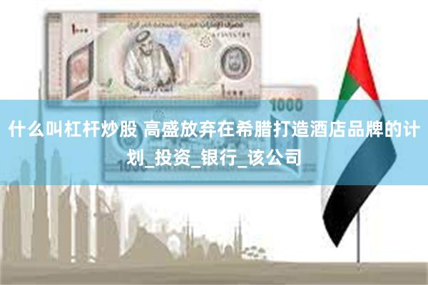 什么叫杠杆炒股 高盛放弃在希腊打造酒店品牌的计划_投资_银行_该公司