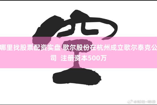 哪里找股票配资实盘 歌尔股份在杭州成立歌尔泰克公司  注册资本500万